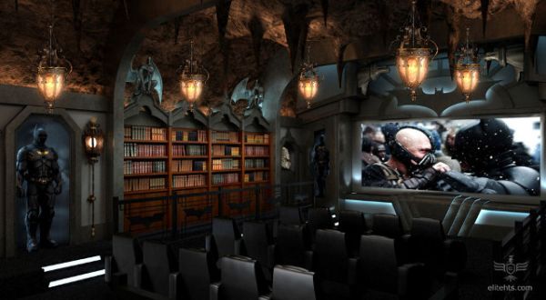 Batcave inspired custom home theater
