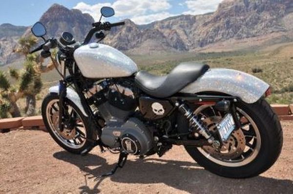 Swarovski Crystals studded Harley Davidson Sportster looks shiny cool