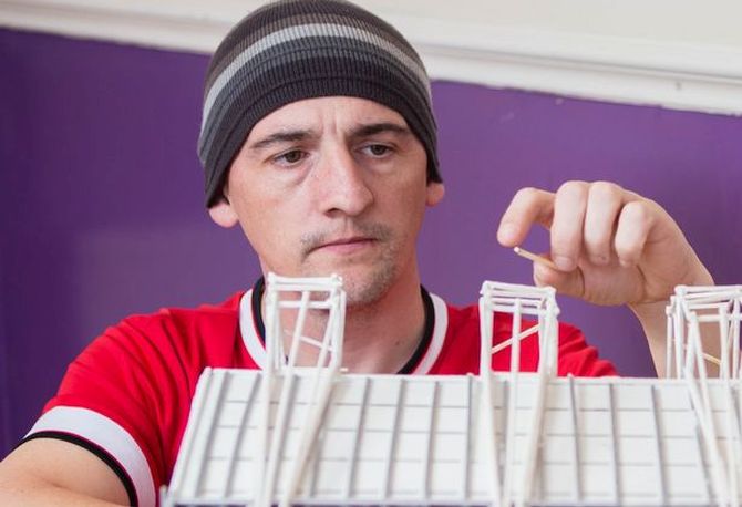 Chris Scott builds Old Trafford stadium replica
