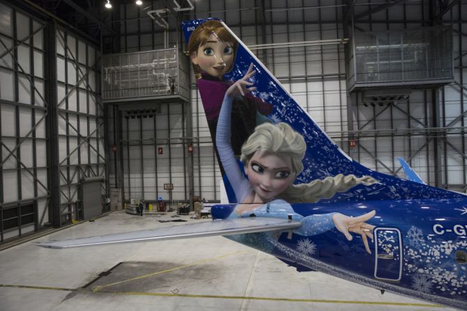 custom-painted aircraft by WestJet