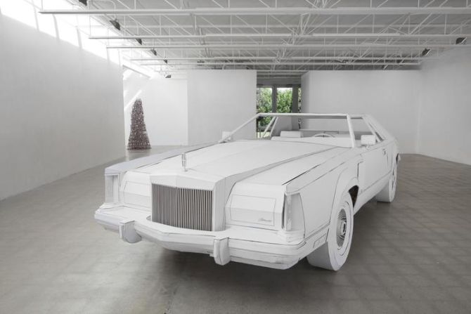 1979 Lincoln Continental cardboard replica by Shannon Goff