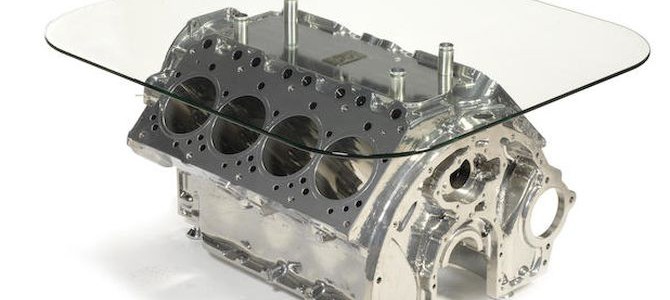 How about a coffee table made from Rolls-Royce V8 engine block?