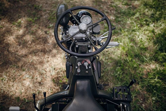 Restored Moto Guzzi 3-Wheel motorcycle