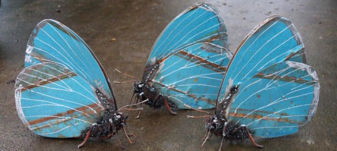 Believe it or not, these bug sculptures are made out of scrap metal