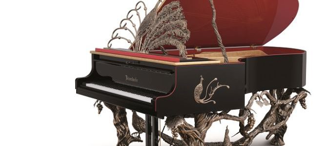 Limited edition Grand Bohemian piano boasts elegance of peacock