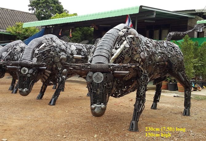 Amazing sculptures by Scrap Metal Art Thailand