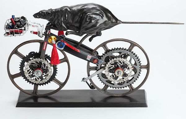 Amazing bike parts sculptures by David Zimberoff for World Bicycle Relief