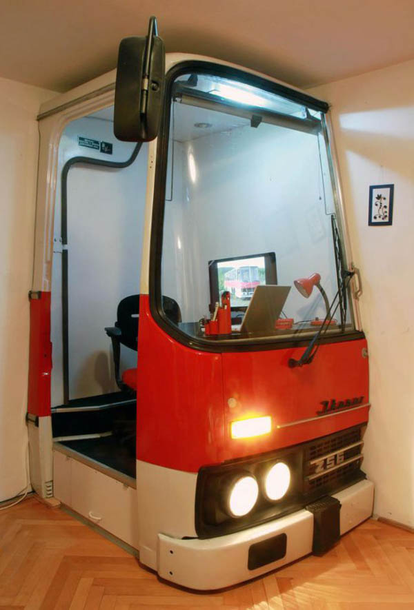 Bus cabin workspace