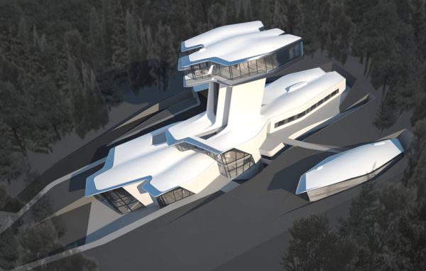Futuristic spaceship house for Naomi Campbell