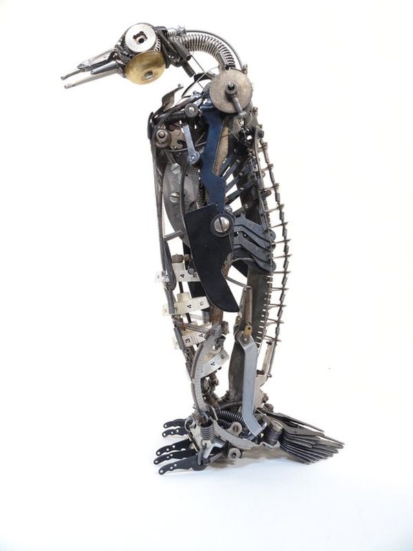 Jeremy Mayer recycled typewriter parts sculpture