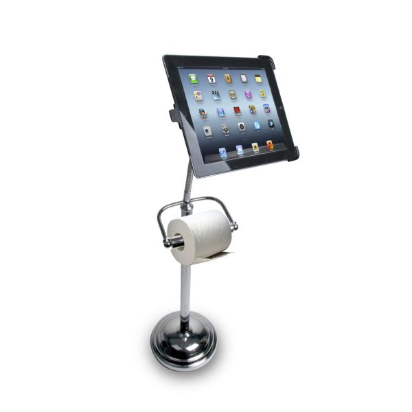 CTA Digital Pedestal Stand for iPad with toilet Roll Holder