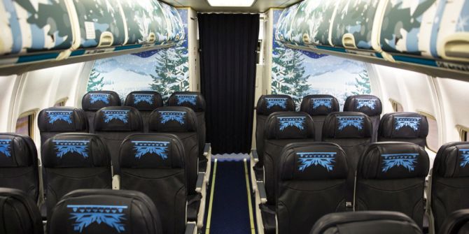 Disney Frozen-themed plane by WestJet interior