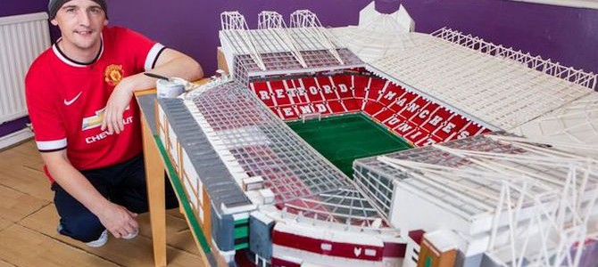 Manchester United fan builds Old Trafford stadium replica out of matchsticks