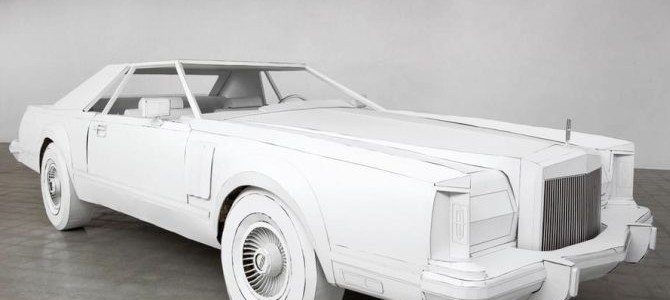Shannon Goff creates full-scale replica of 1979 Lincoln Continental out of cardboard
