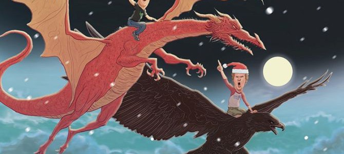 Geeky Xmas cards by PJ McQuade feature iconic movie characters