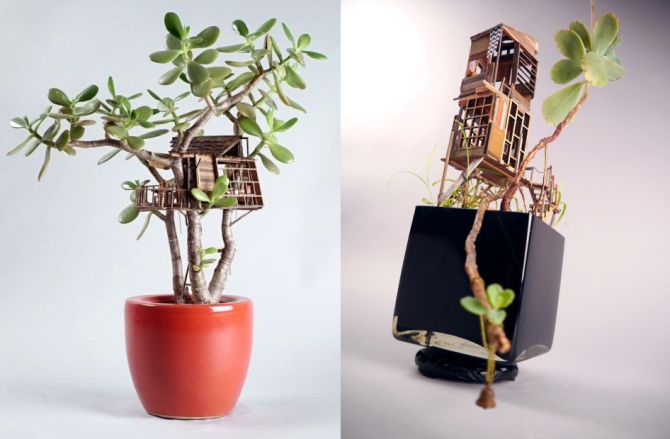 Treehouse Sculptures for plants