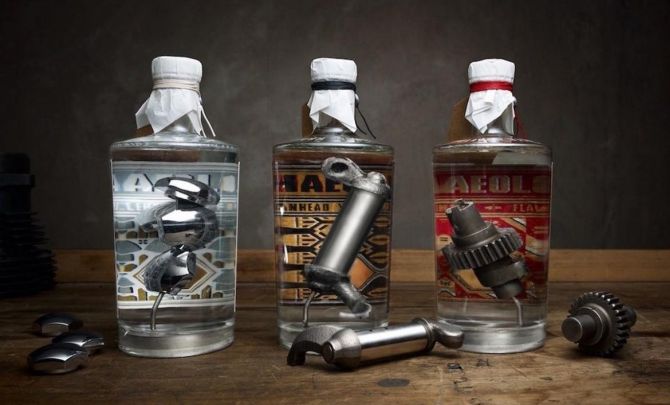 Archaeologist Gin Infused with Harley Davidson parts