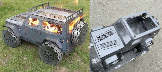 Jeep Wrangler shaped Chiminea fireplace grills are too cool for your backyard