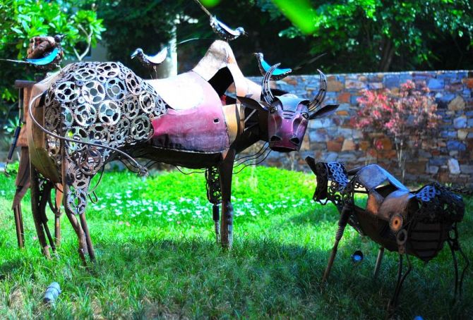 Gopal Namjoshi creates art from metal waste