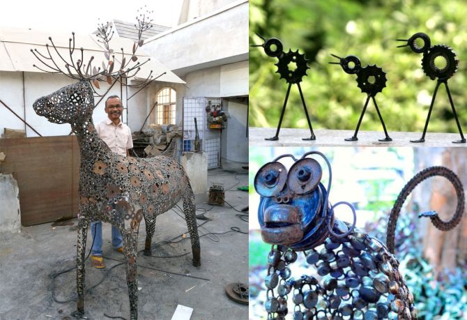 Gopal Namjoshi creates art from metal waste