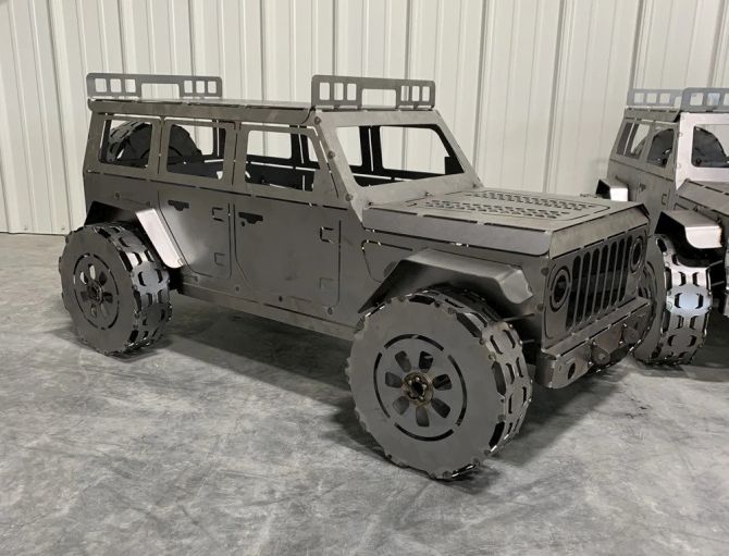 Jeep Wrangler fire pit from Metal art of Wisconsin-1