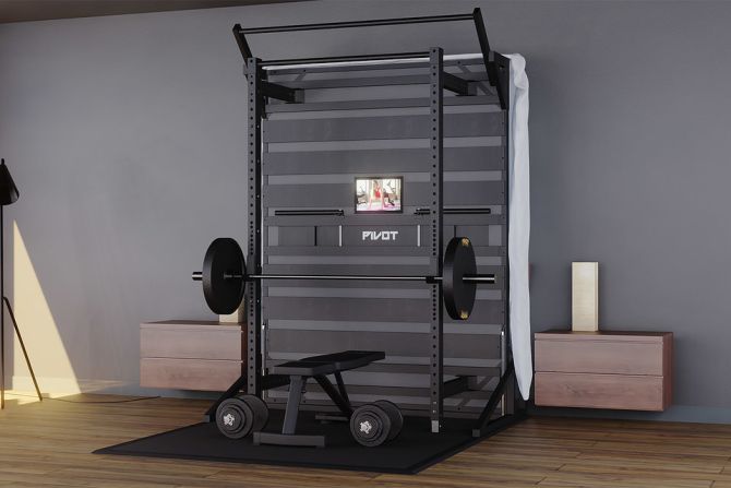 Pivot Bed transforms into an ideal home gym in seconds